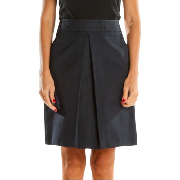MAXMARA Weekend Pleated A-Line Skirt Navy Blue